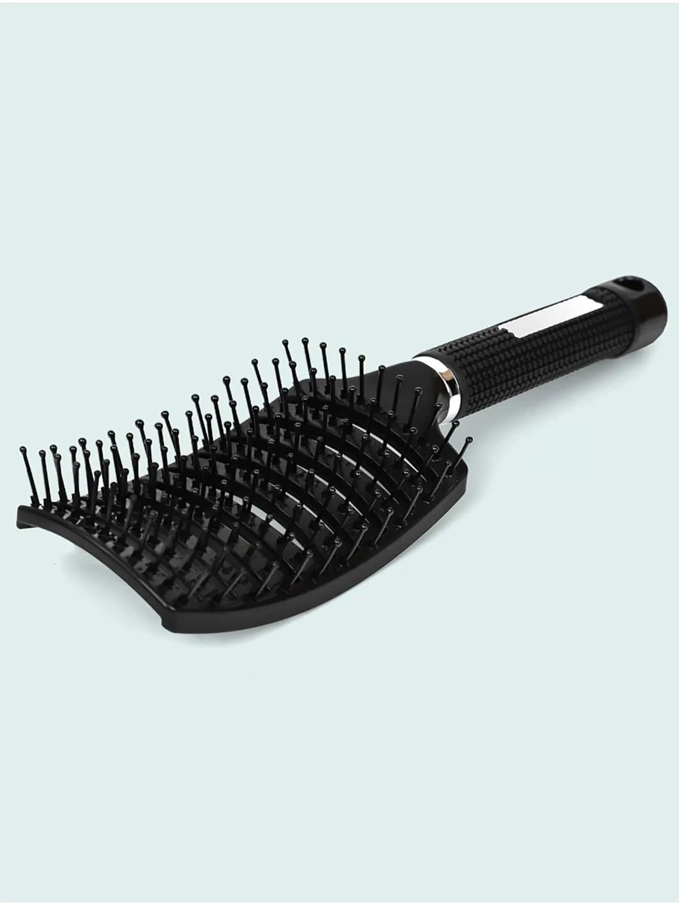 1 Pc Large Wavy Rib Shaped Vented Brush, Women Thick Long Curly Paddle Hair Detangling Massage Brushes, Fast Drying Hair Straight Barber Volume Comb, Curved Anti Static Styling Tool For Wet/Dry Hair