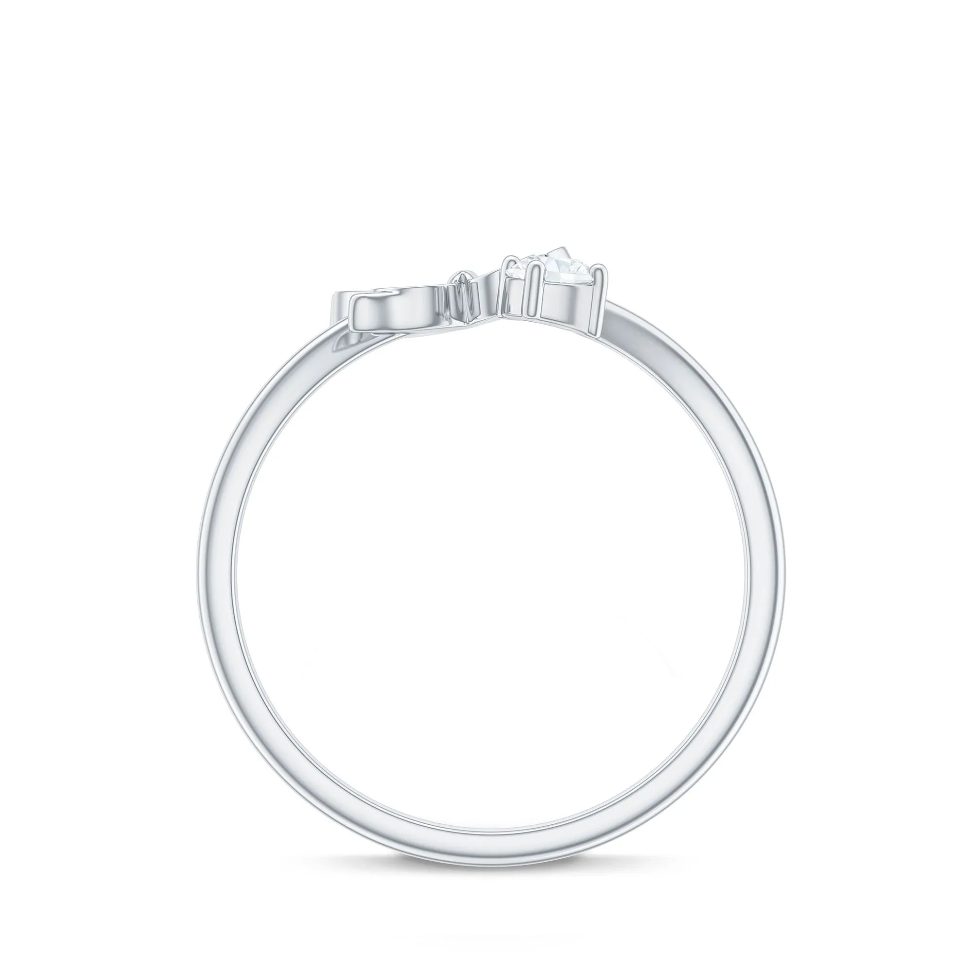 1/4 CT Prong Set Diamond and Gold Butterfly Ring for Women