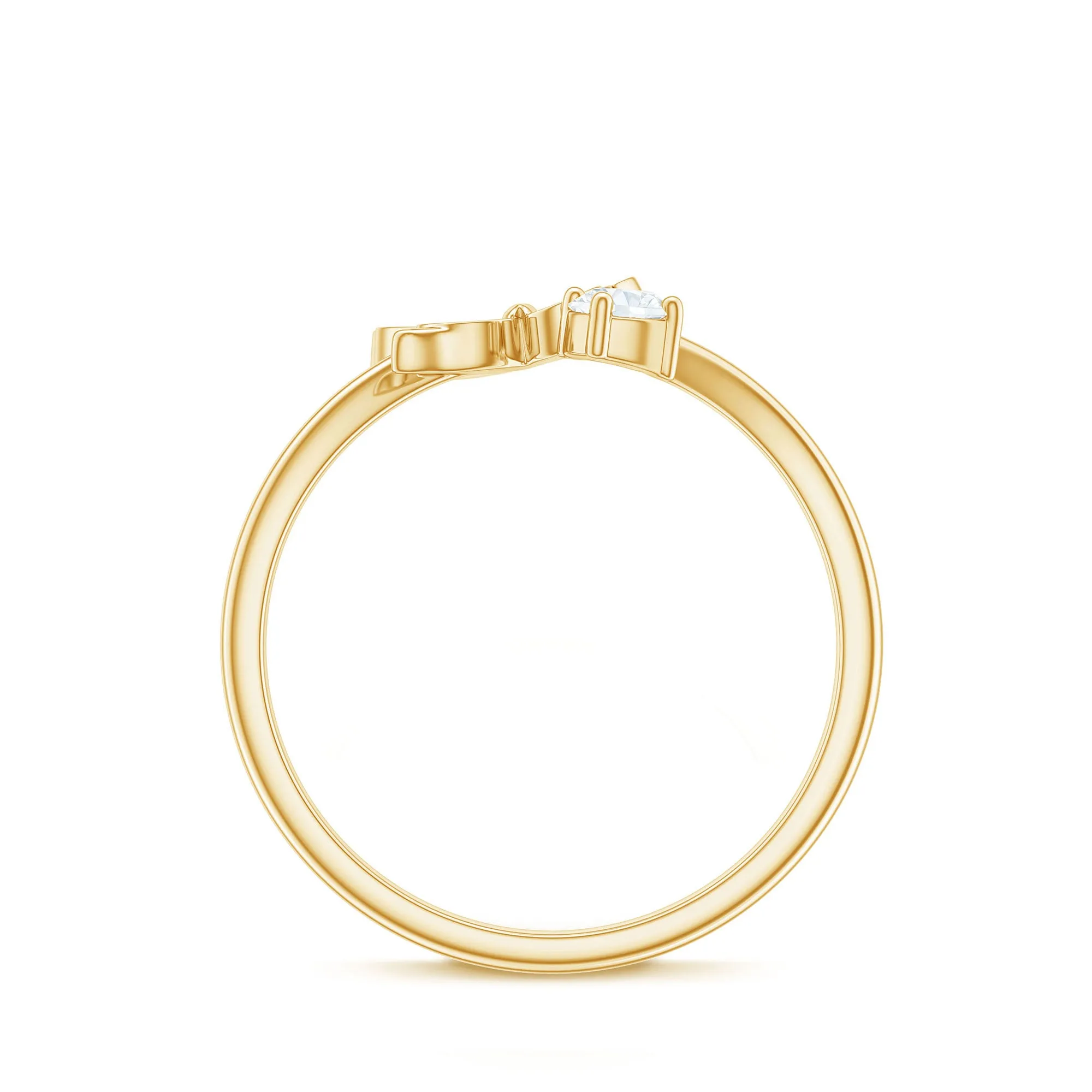 1/4 CT Prong Set Diamond and Gold Butterfly Ring for Women