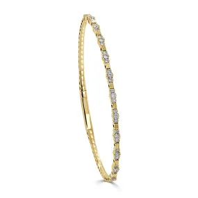 14k Gold & Diamond Flexible Bangle - 0.76ct