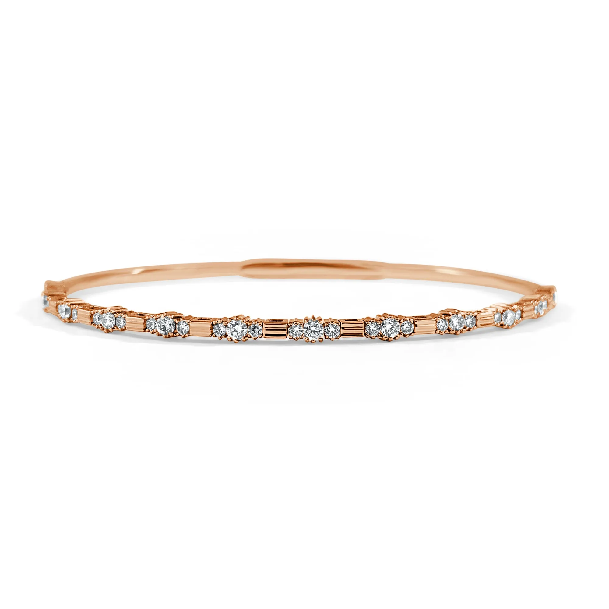 14k Gold & Diamond Flexible Bangle - 0.76ct