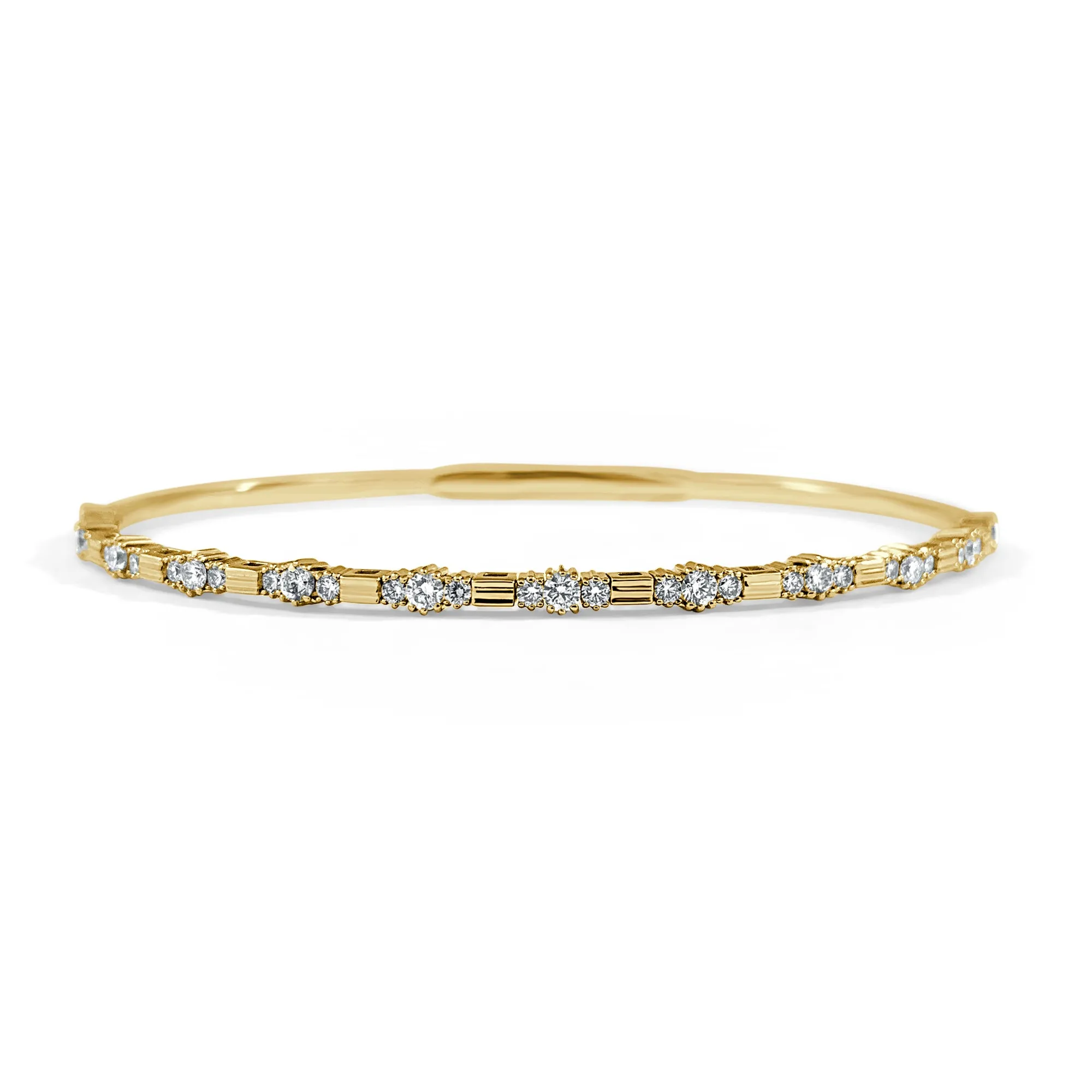14k Gold & Diamond Flexible Bangle - 0.76ct