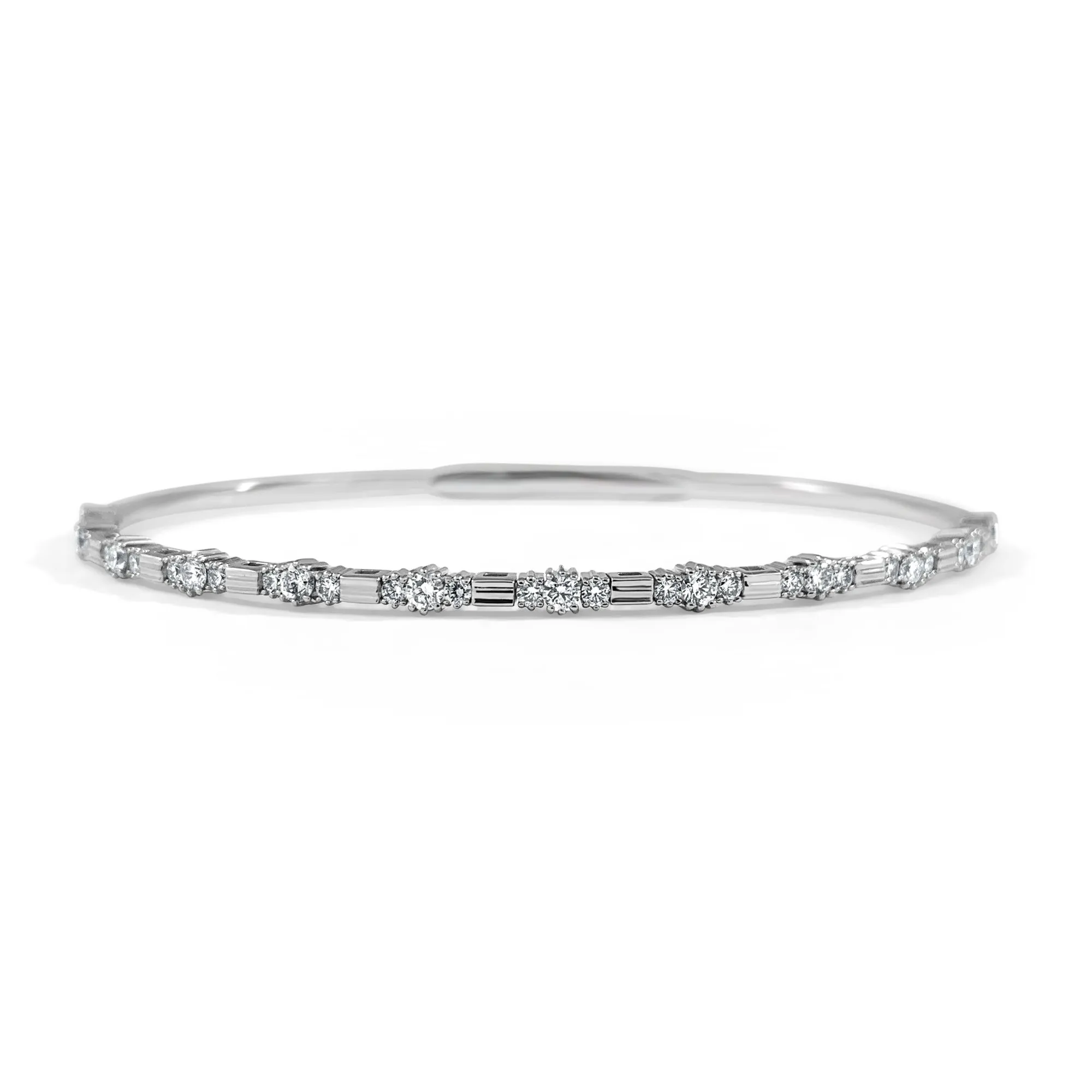 14k Gold & Diamond Flexible Bangle - 0.76ct