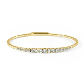 14k Gold & Diamond Flexible Bangle - 0.95ct