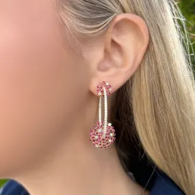 14K GOLD DIAMOND RUBY MIA HOOPS