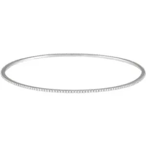 14K White 1 CTW Diamond Stackable Bangle Bracelet