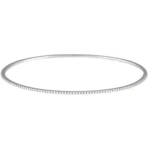 14K White 1 CTW Diamond Stackable Bangle Bracelet