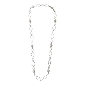 161-01-S | STERLING LOOP CHAIN & WILD PEARLS