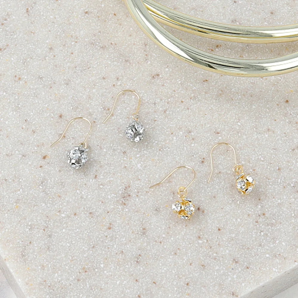 18K Gold Hook Ball Earrings
