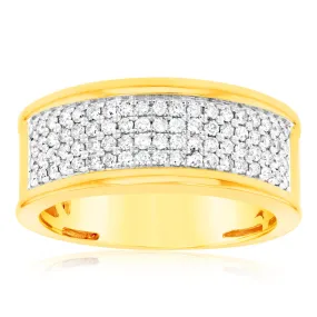 3/4 Carat Diamond Gents Ring in 10ct Yellow Gold