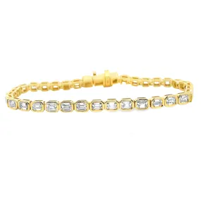 4.07ct 14k Yellow Gold Diamond Bracelet