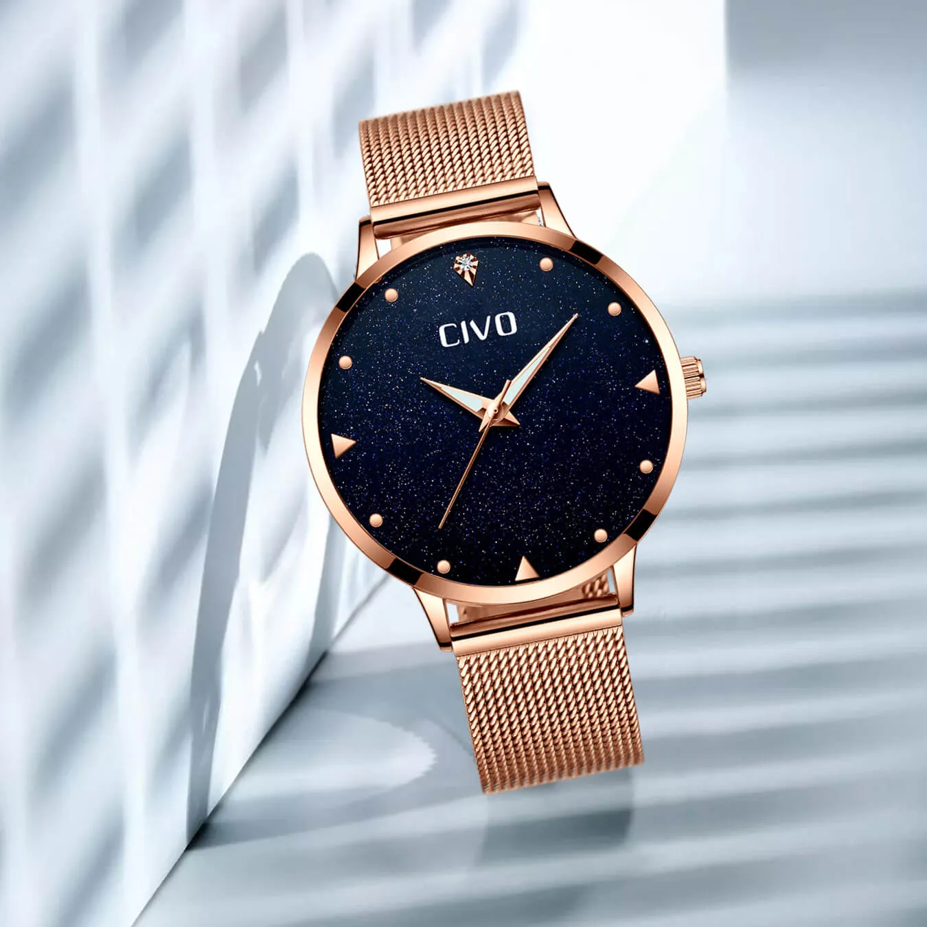 8002C | Quartz Women Watch | Mesh Band
