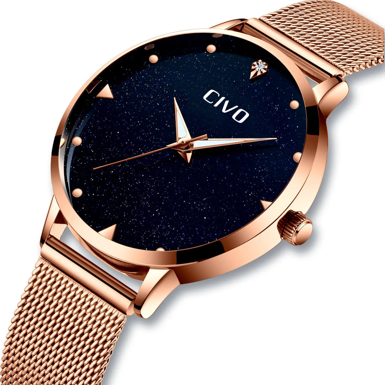 8002C | Quartz Women Watch | Mesh Band