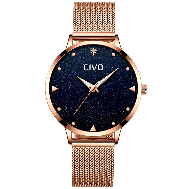 8002C | Quartz Women Watch | Mesh Band