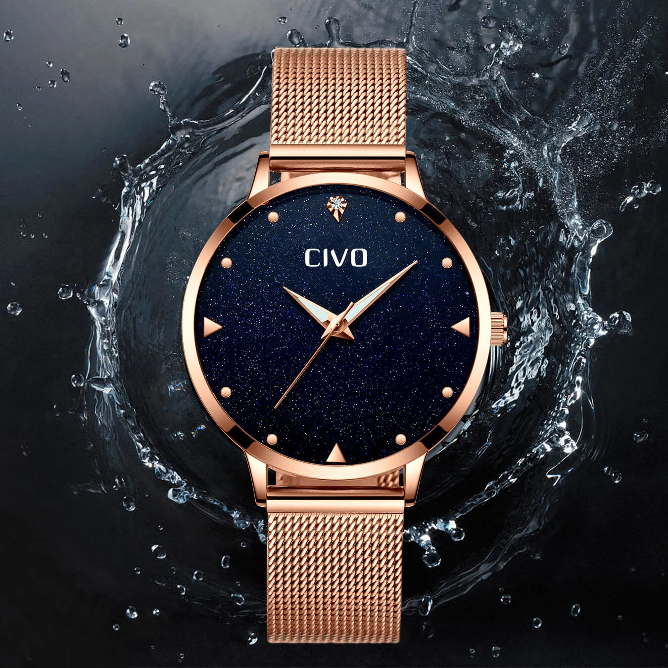 8002C | Quartz Women Watch | Mesh Band