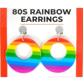 80s Neon Rainbow Clip-on Earrings