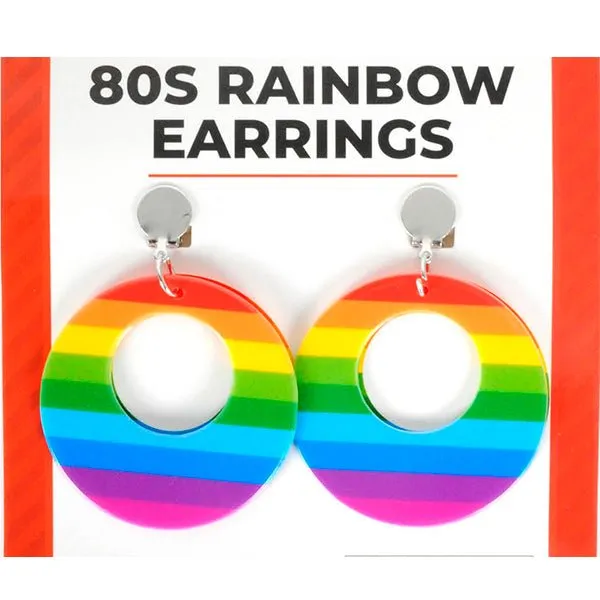 80s Neon Rainbow Clip-on Earrings