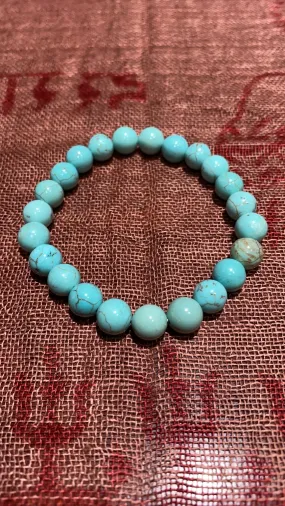 8MM Turquoise Bead Bracelet