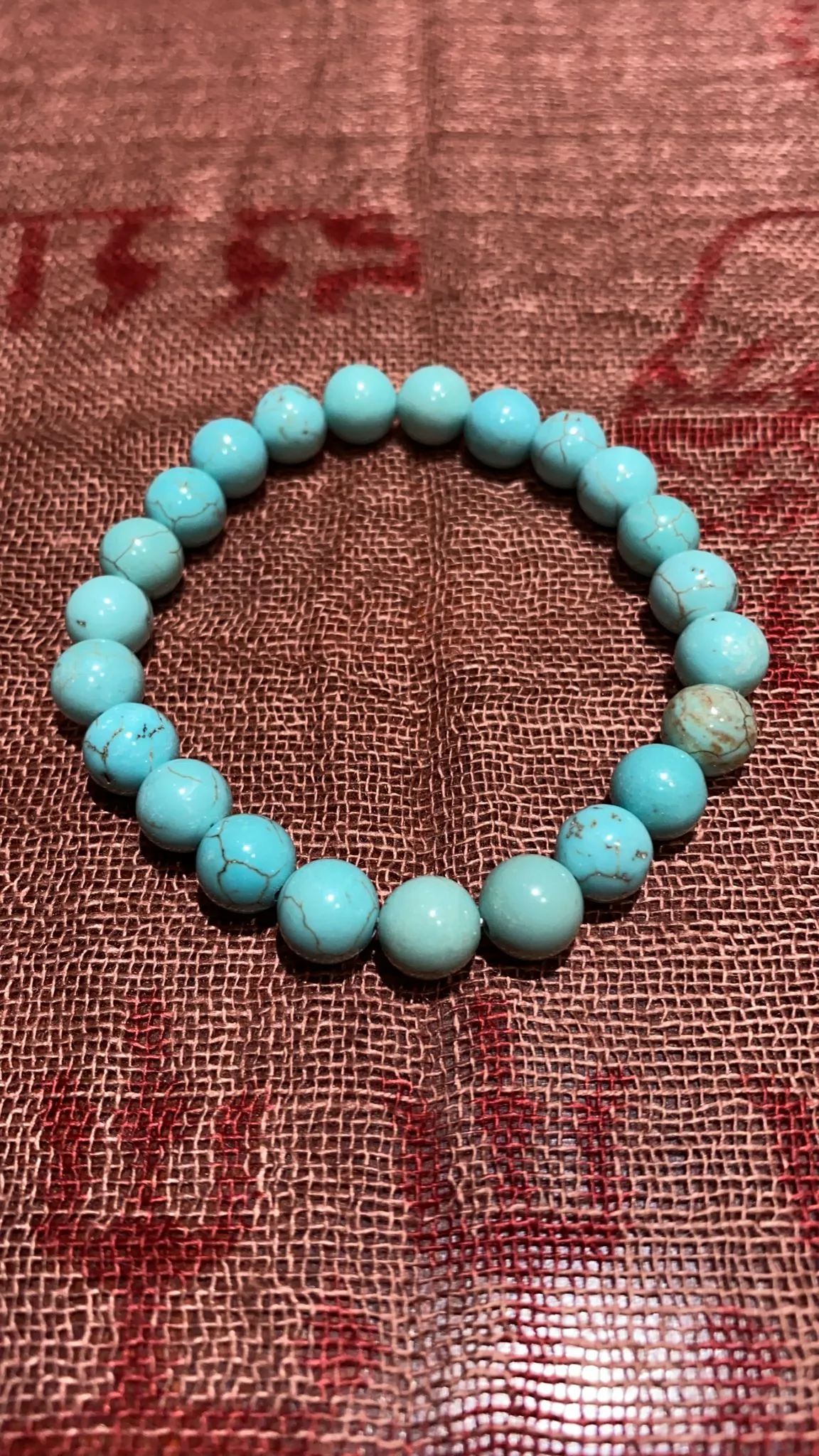 8MM Turquoise Bead Bracelet