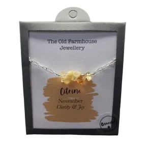 925 Silver & Citrine Set November Birthstone 8" - 9" Bracelet