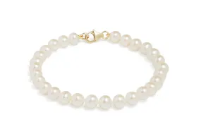 9ct Gold White Cultured River Pearl Bracelet
