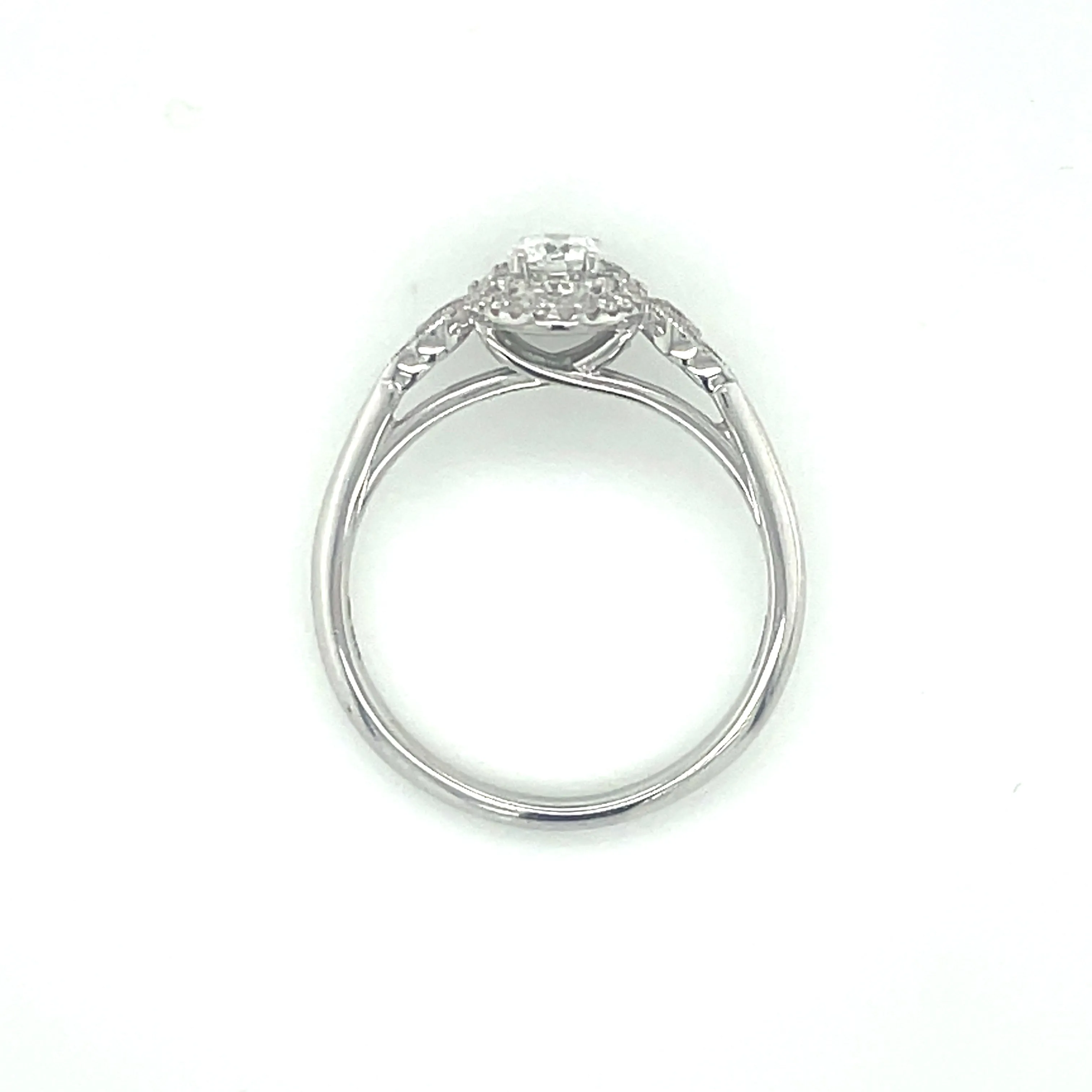 9ct White Gold 0.44ct Double Oval Halo Diamond Engagement Ring