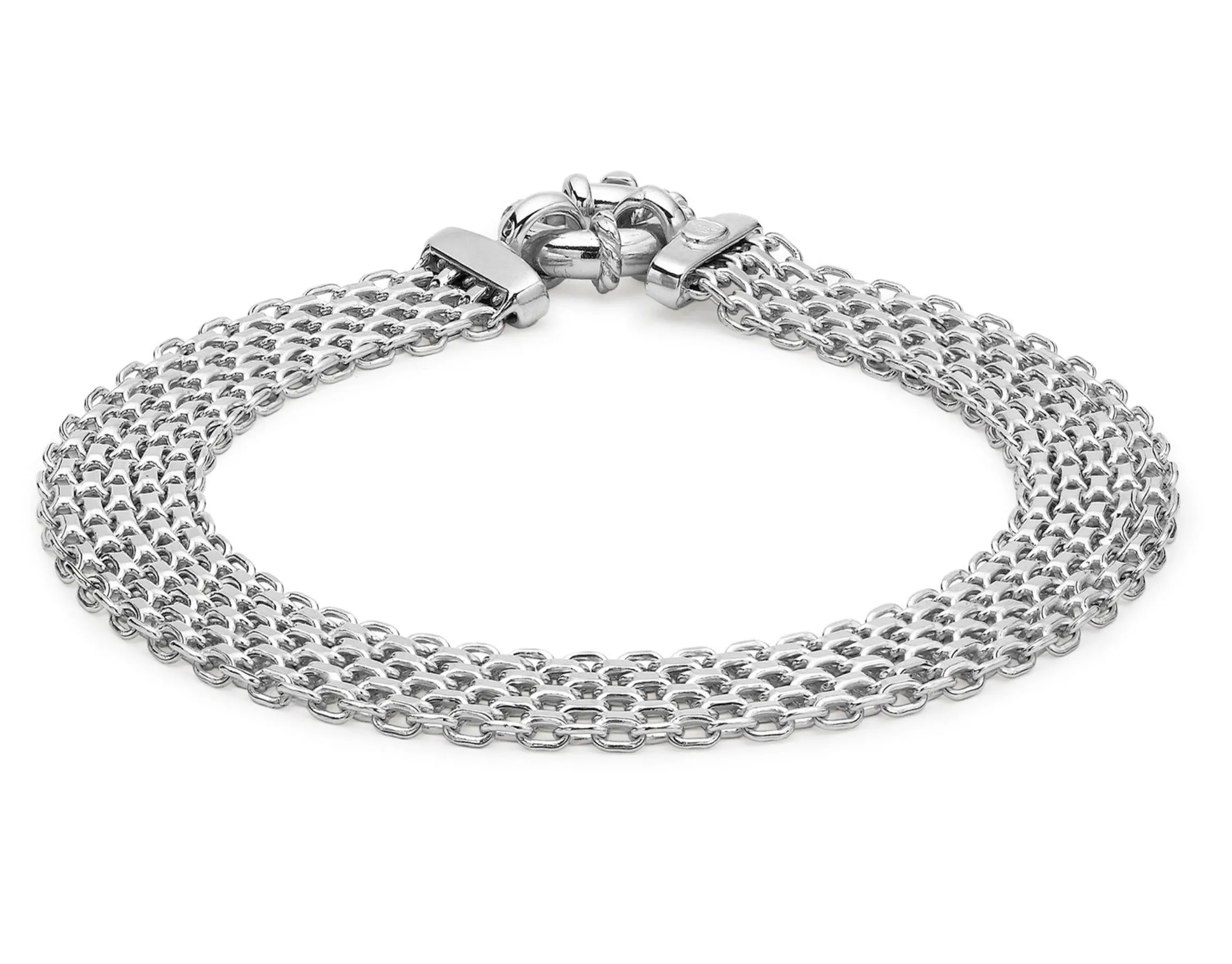 9ct White Gold Bismark Bracelet 19cm / 7.5"