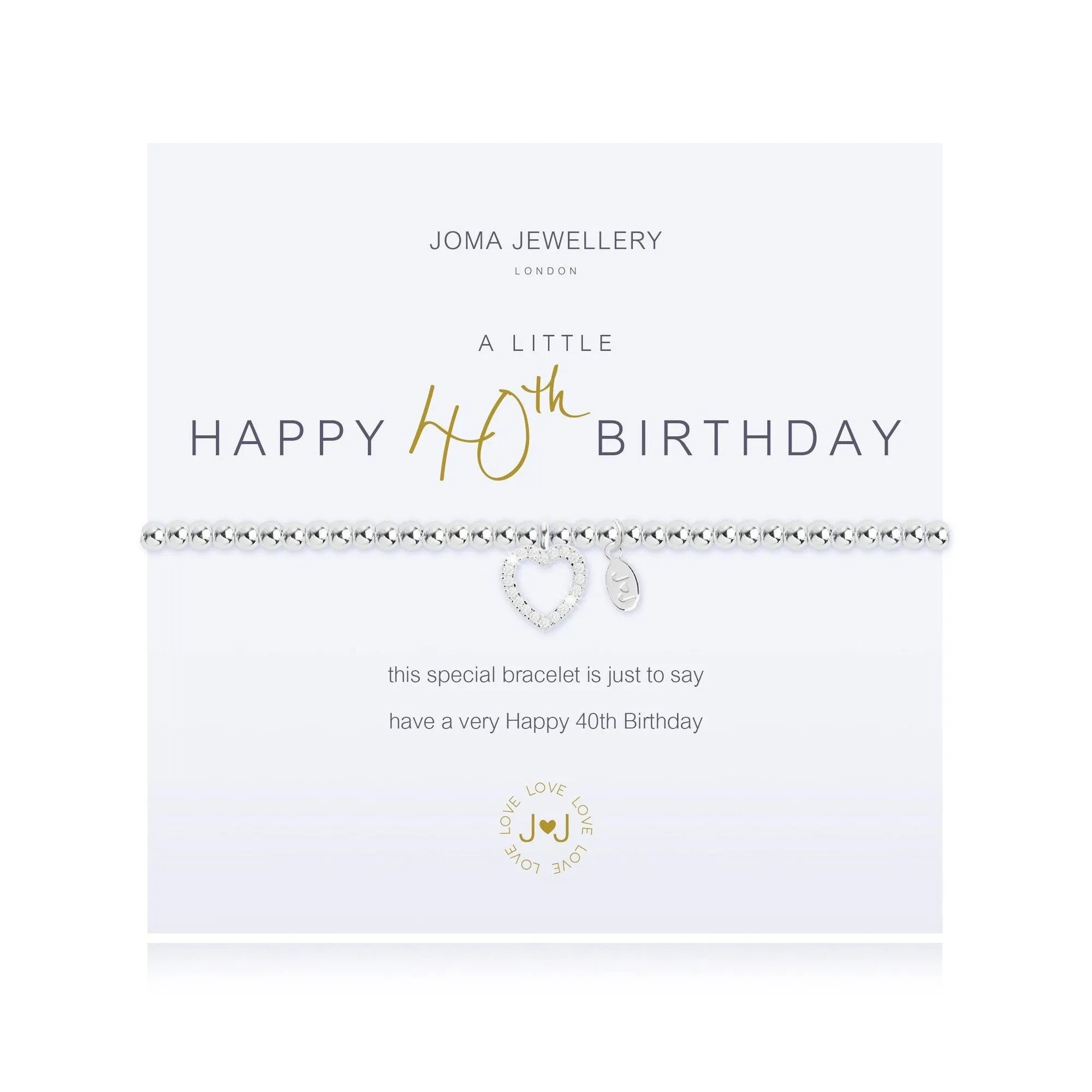 A little happy 40th birthday silver bracelet