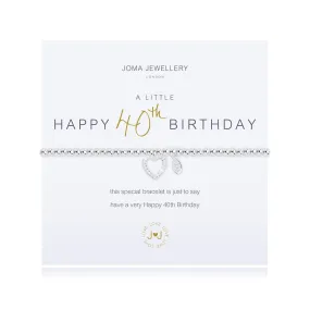 A little happy 40th birthday silver bracelet