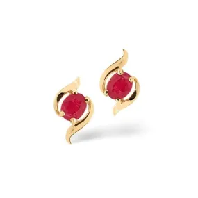 Acotis Diamonds 9K Gold 0.73ct Ruby Earrings Z1053