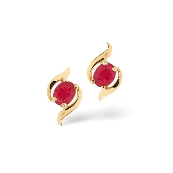 Acotis Diamonds 9K Gold 0.73ct Ruby Earrings Z1053