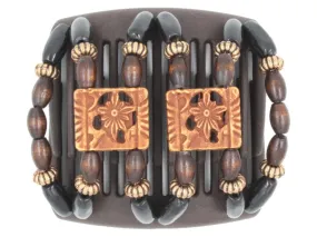 African Butterfly Chameleon Hair Comb - Dupla Brown 47