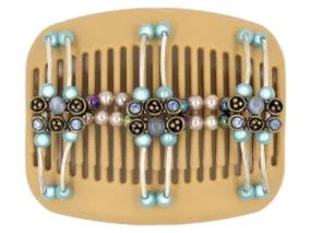 African Butterfly Hair Comb - Flowers Blonde 37