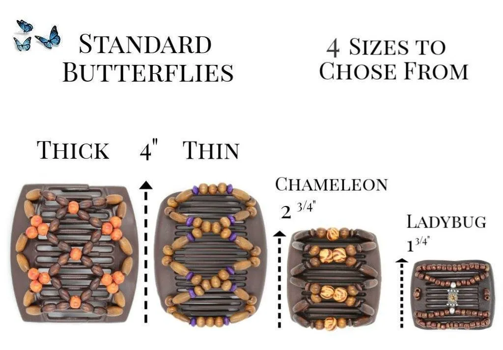 African Butterfly LadyBug Hair Comb - Gray 20