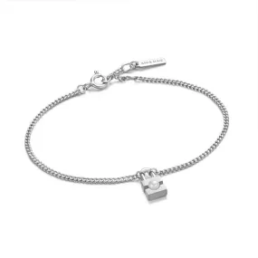 Ania Haie Silver Pearl Padlock Bracelet B054-01H