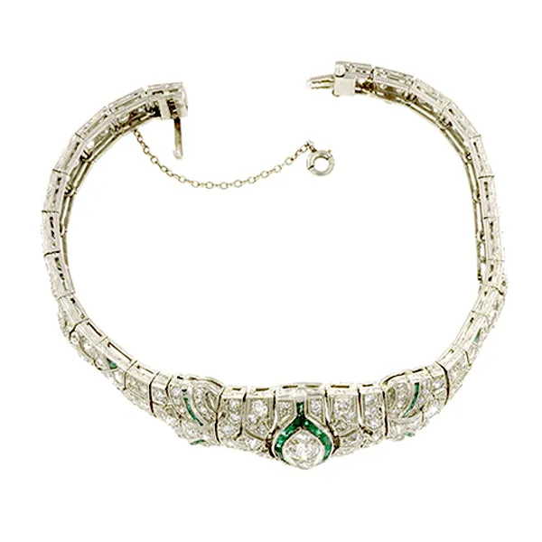 Art Deco Diamond & Emerald* Bracelet