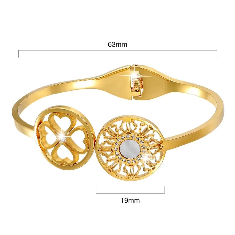 Artistic Floral Hinged Bangle
