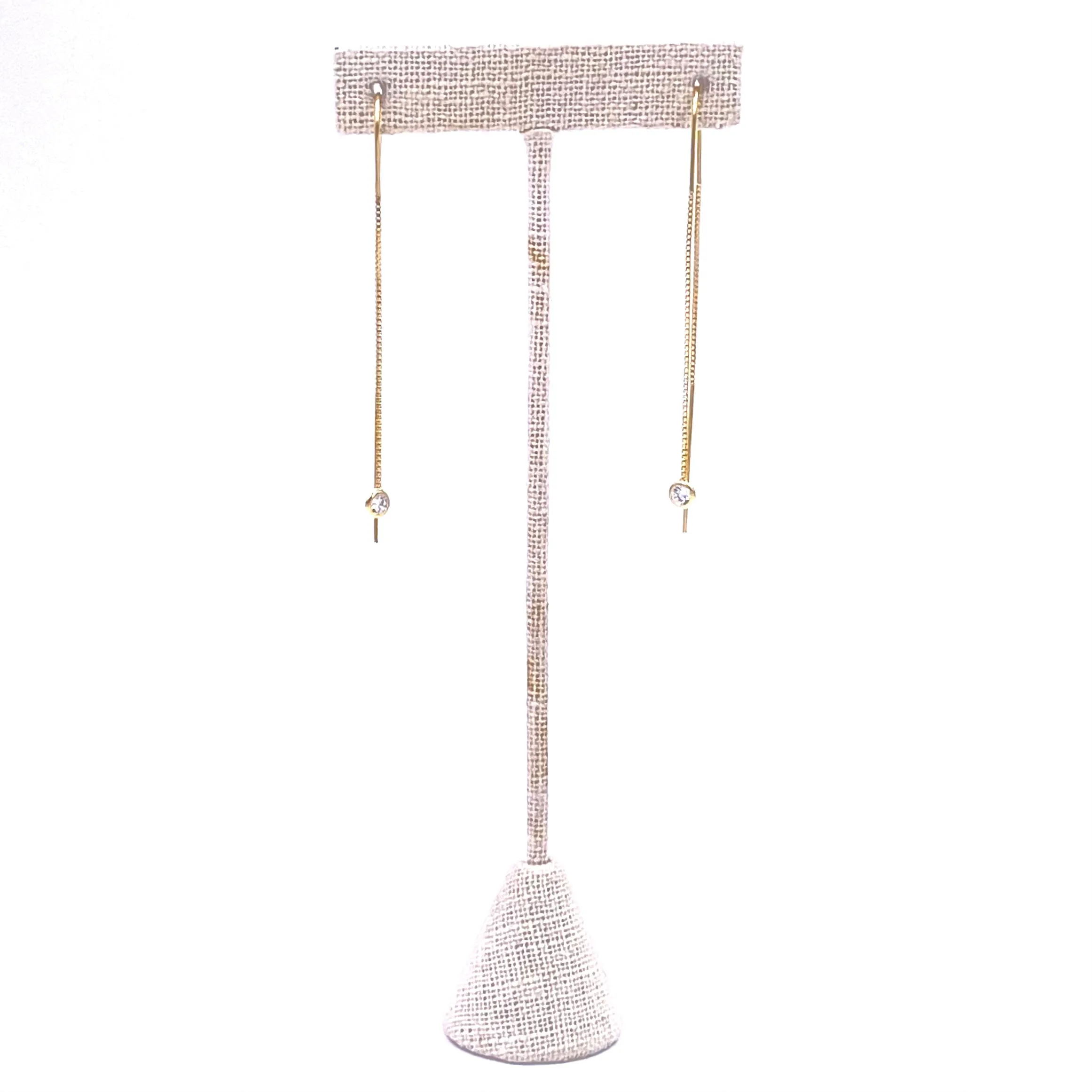 Ashley Gold Sterling Silver Single CZ Drop Earrings