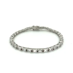 Baguette Diamond CZ’s 4 Prong Tennis Bracelet