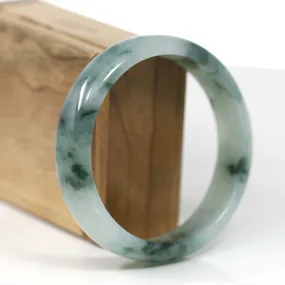 Baikalla "Classic Bangle" Ice Blue Green Natural Burmese Jadeite Jade Bangle (62.42 mm) T178