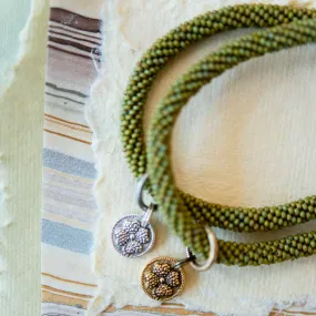 Beaded Bangle   Clover Charm