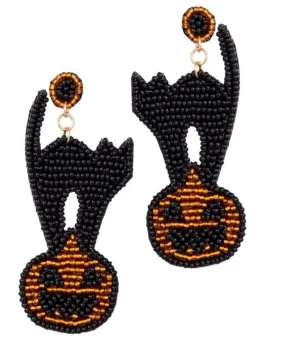 Black Cat/ Pumpkin Earrings
