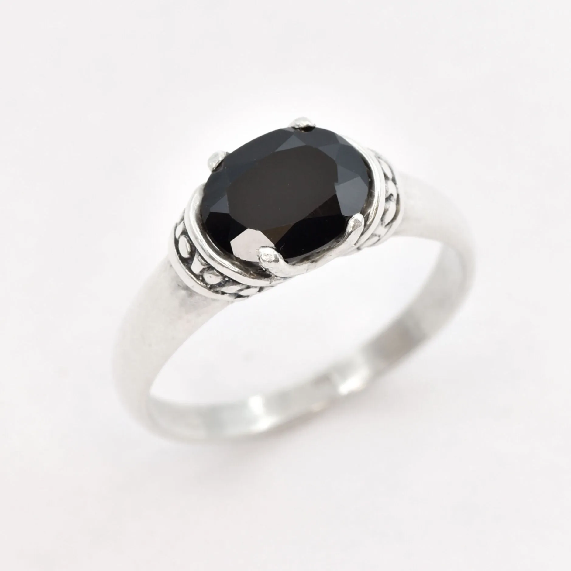Black Onyx Ring - Natural Onyx Ring - Vintage Onyx Ring