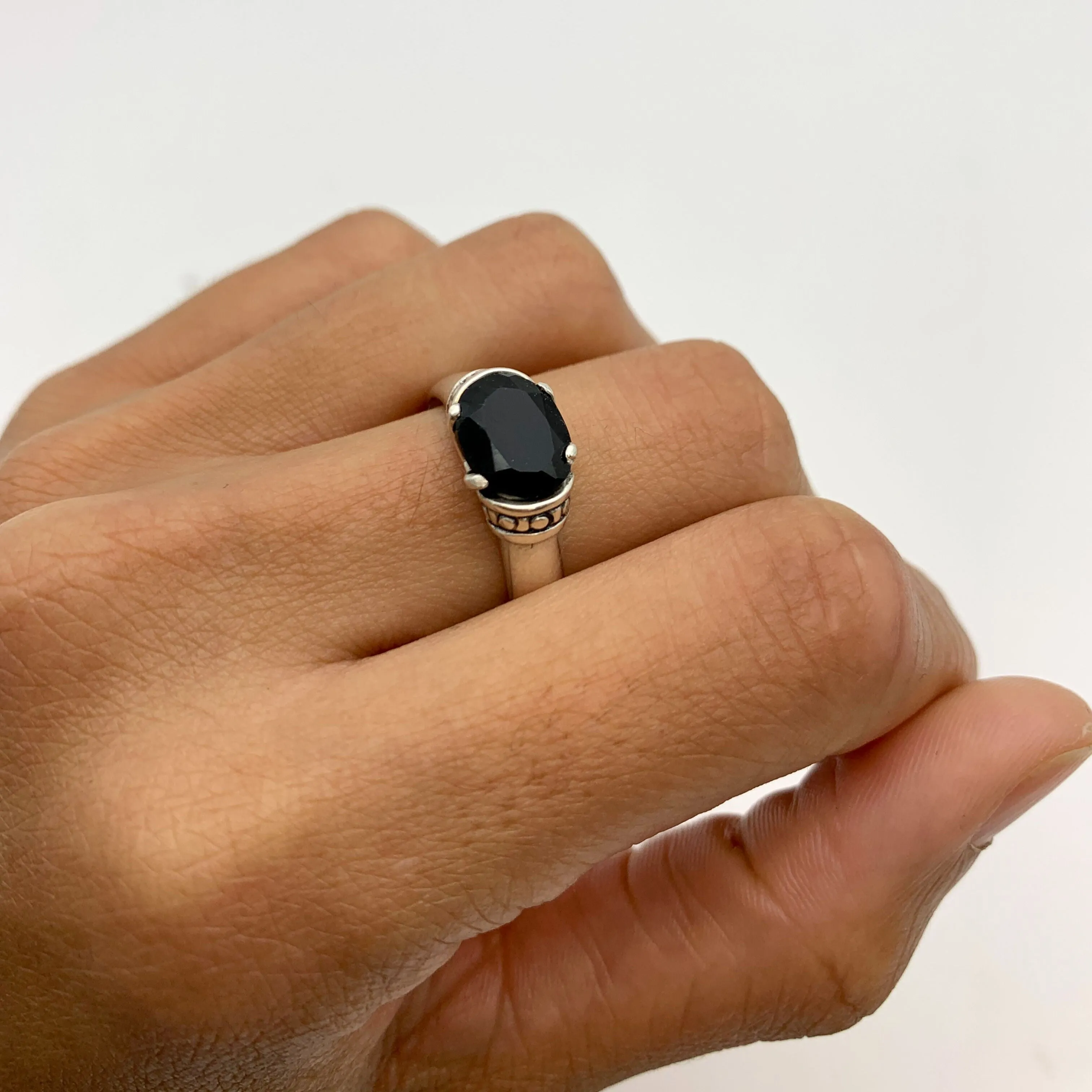 Black Onyx Ring - Natural Onyx Ring - Vintage Onyx Ring