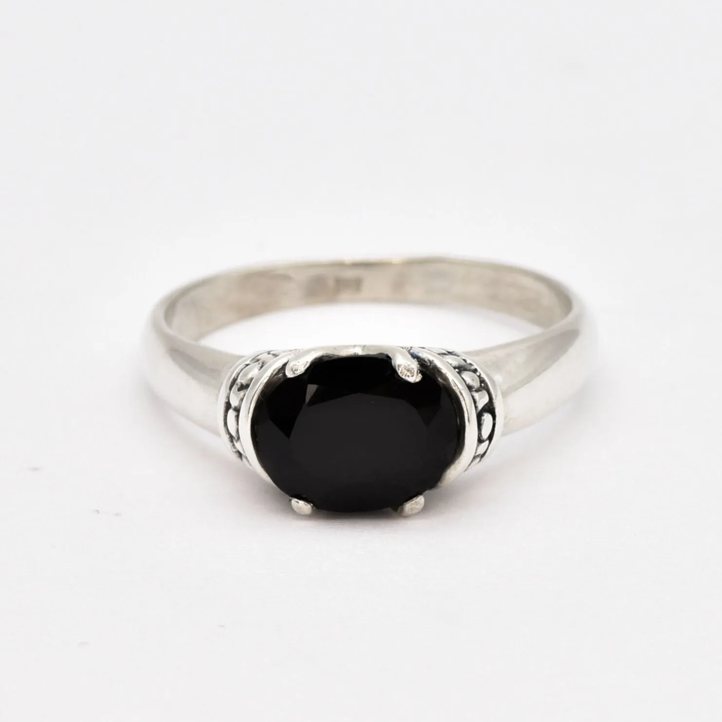 Black Onyx Ring - Natural Onyx Ring - Vintage Onyx Ring