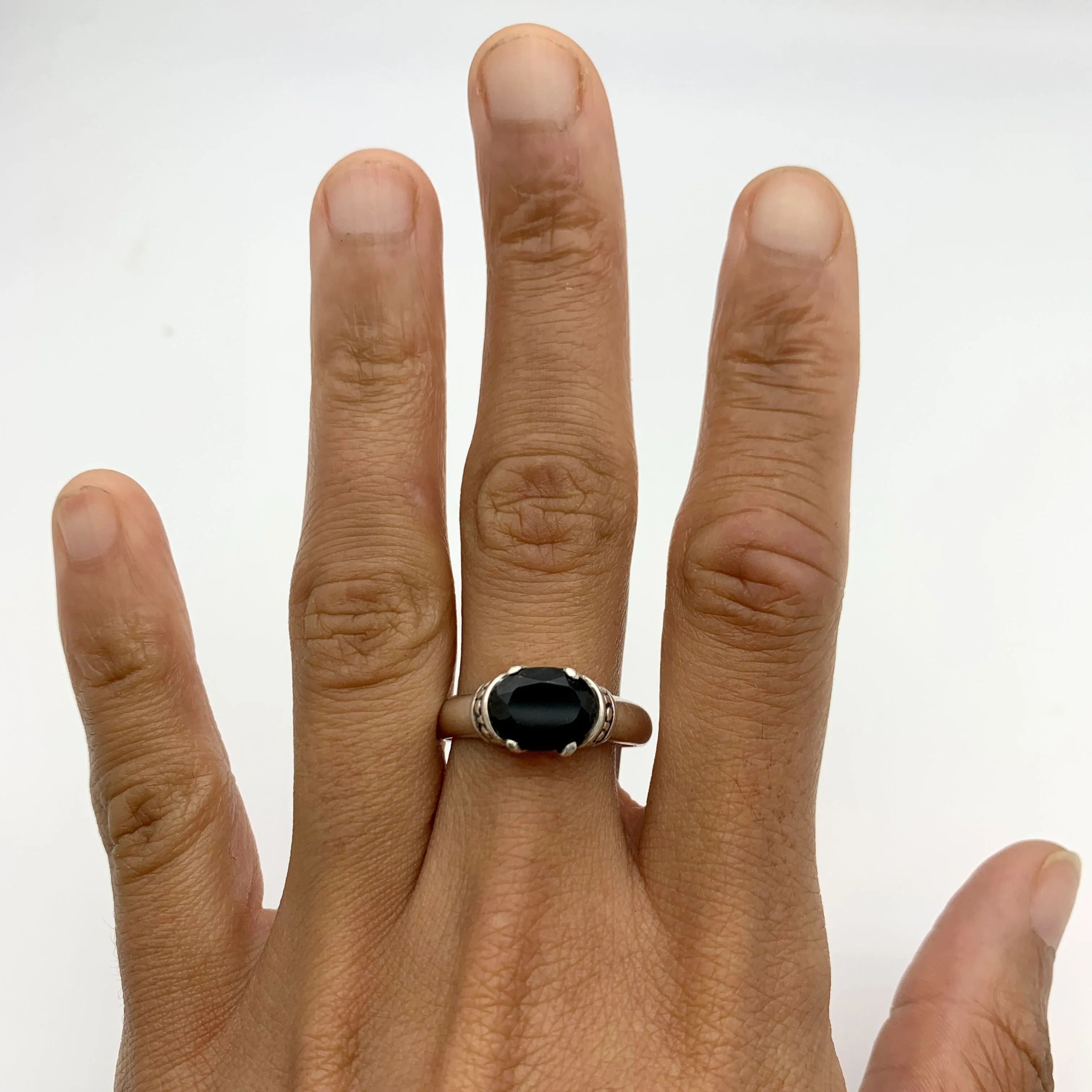 Black Onyx Ring - Natural Onyx Ring - Vintage Onyx Ring