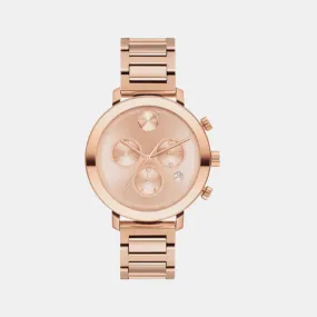 Bold Women Men's Rose Gold Chronograph Stainless Steel Watch 3600886
