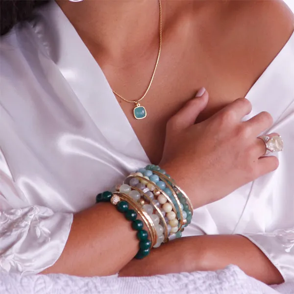 Bracelet - Beaded Turquoise & Silver Signature Collection