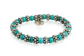 Bracelet - Beaded Turquoise & Silver Signature Collection