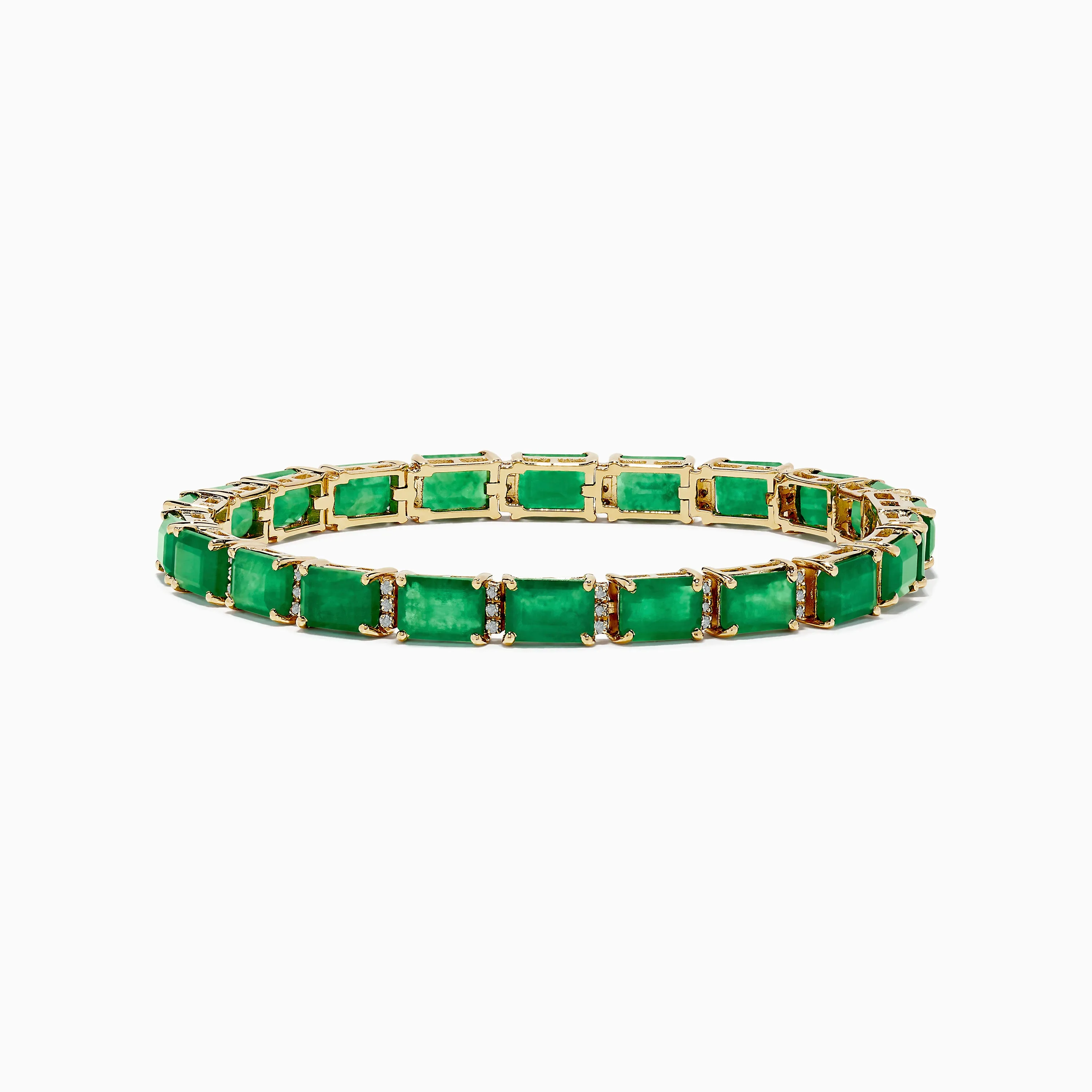 Brasilica 14K Yellow Gold Emerald and Diamond Bracelet